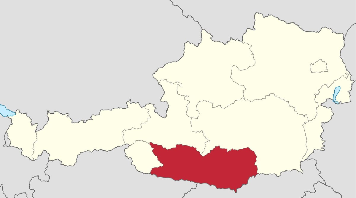 지도 carinthia 오스트리아 