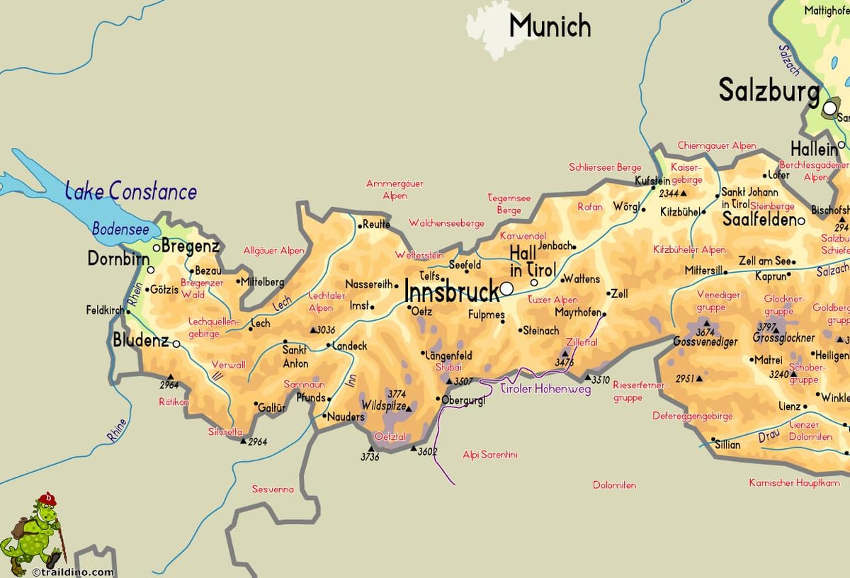 지도 mayrhofen 오스트리아