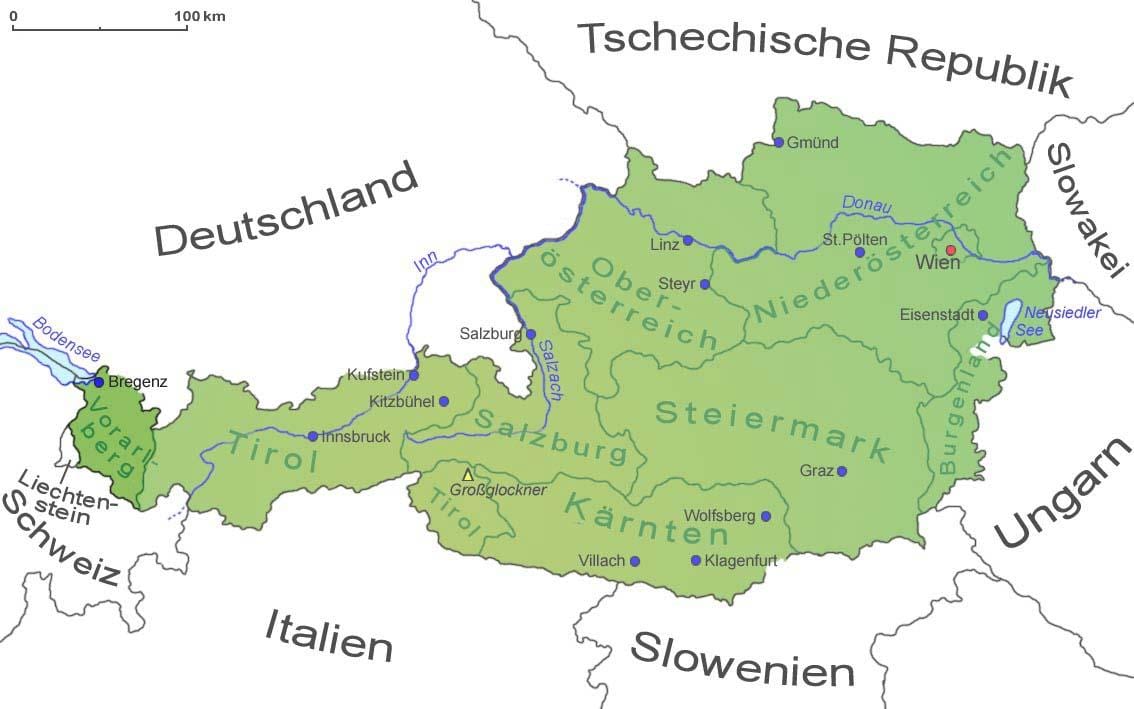 지도 vorarlberg 오스트리아