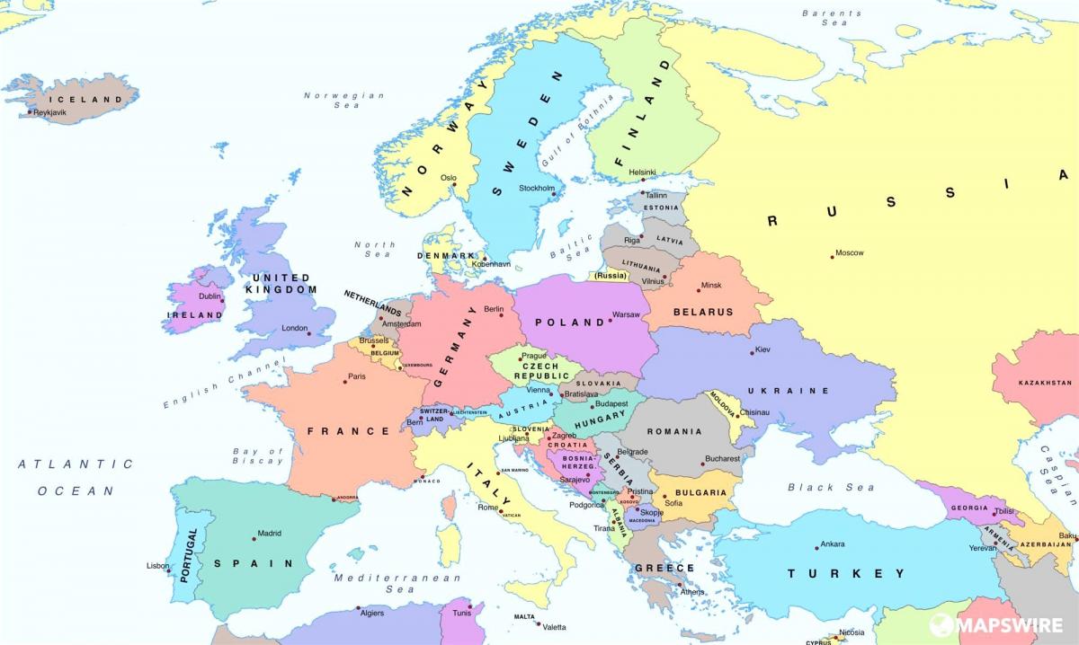 유럽의 지도를 보여주는 오스트리아