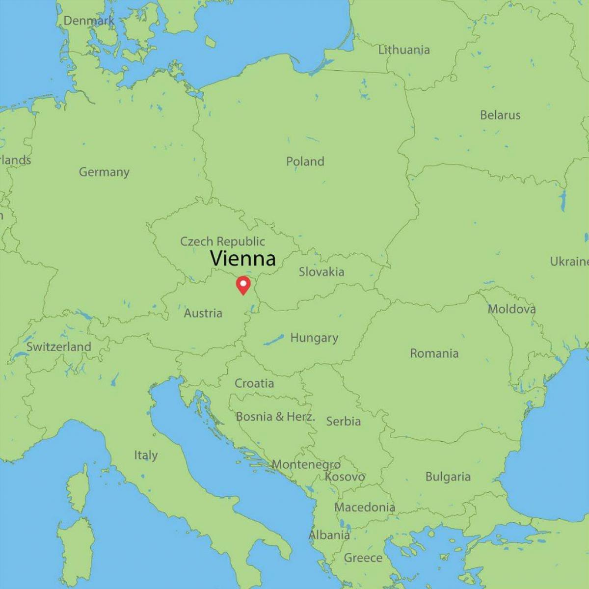 오스트리아 비엔나는 세계 지도