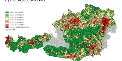 오스트리아 인구 밀도 지도